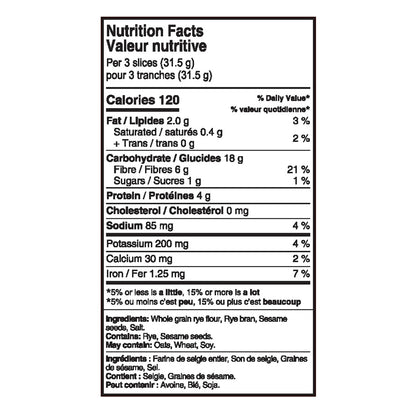 Ryvita Sesame Crunchy Rye Bread, 250gm