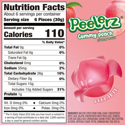 PEELERZ Peach Peelable Gummy Candy