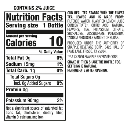 Snapple Lemon Iced Tea Zero Sugar