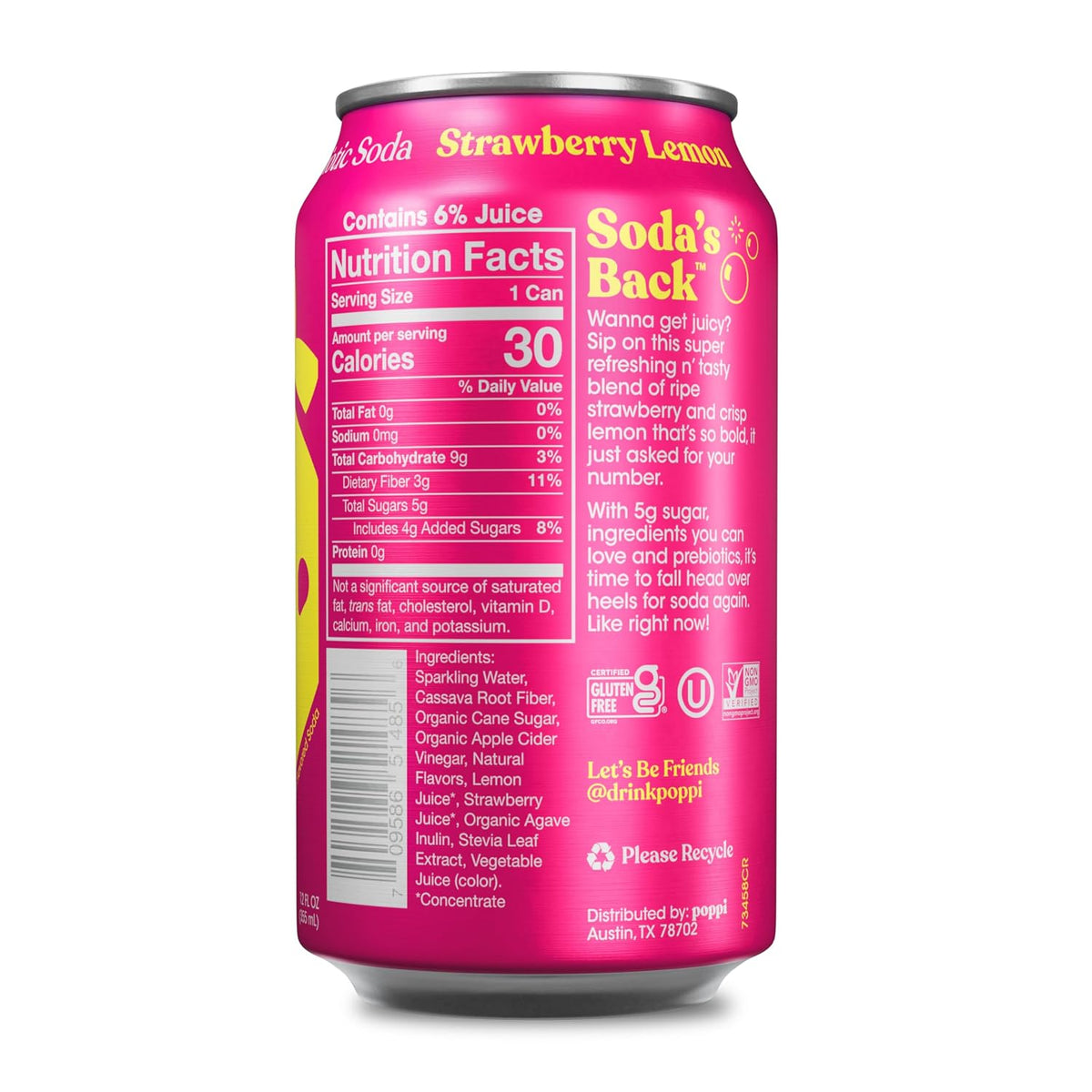POPPI Strawberry Lemon Soda
