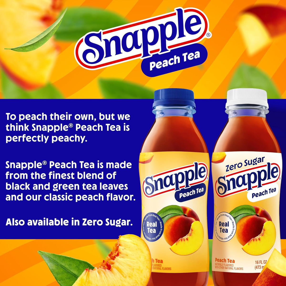 Snapple Peach Tea Zero Sugar Iced Tea